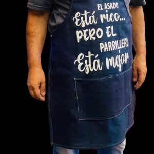 Delantal Parrillero De Jeans 2 Leyendas Chileno