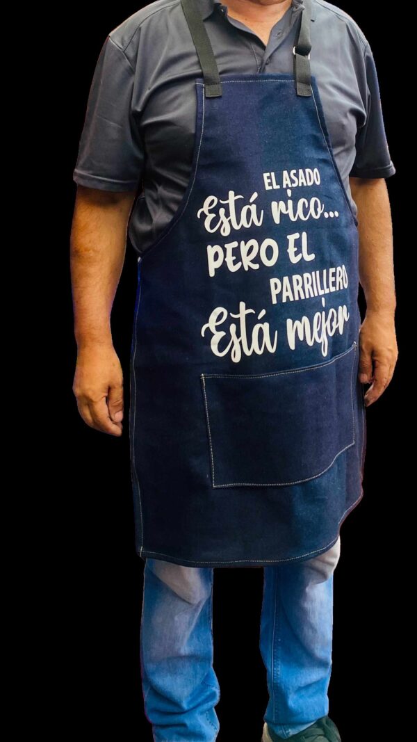 Delantal Parrillero De Jeans 2 Leyendas Chileno