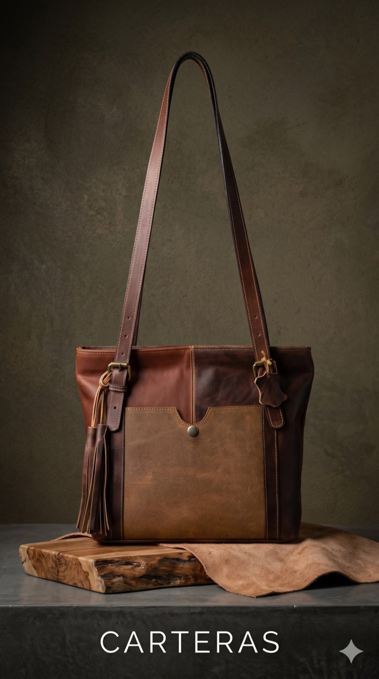 Carteras de cuero hechas a mano en Chile por Cueros Galia