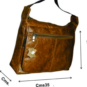 Bolso de cuero chileno con tapa - Cueros Galia