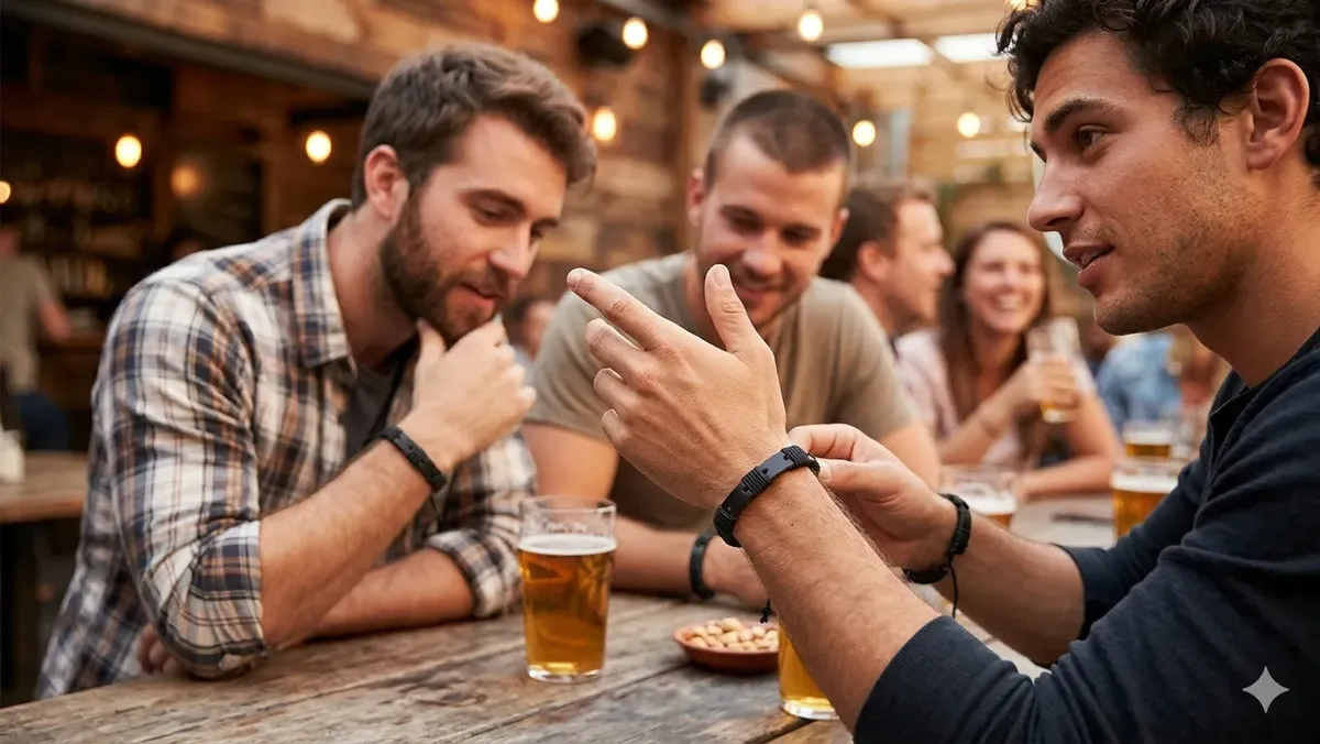Pulsera de cuero anudada con nudo corredizo